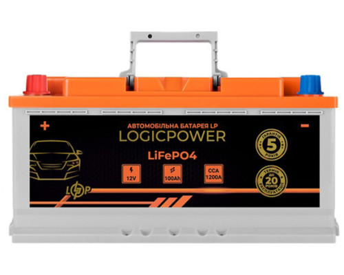 Автомобільний акумулятор Logicpower LiFePO4 BMS 1200 А, 12.8В, 100 Аг (24768)