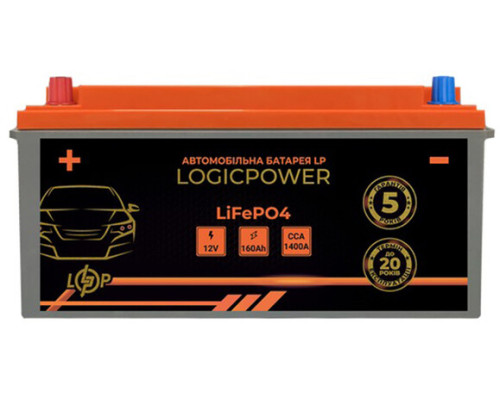 Автомобільний акумулятор Logicpower LiFePO4 BMS 1400 А, 12.8В, 160 Аг (24770)