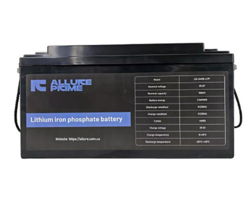 Акумулятор Allure Prime BMS-100A, 25.6В, 100 Аг (CD-25100-LFP)
