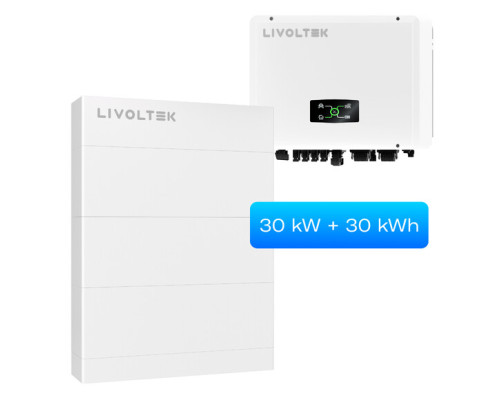 Гібридний інвертор Livoltek All-in-One ESS 3-Phase 30 кВт з АКБ 30 кВт·год та BMS + ADAPTER (3-Phase 30+30)