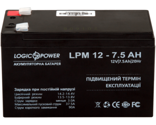 Акумулятор Logicpower AGM LPM 12 - 7,5 AH