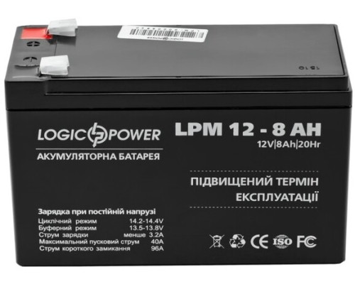 Акумулятор Logicpower AGM LPM 12 - 8.0 AH