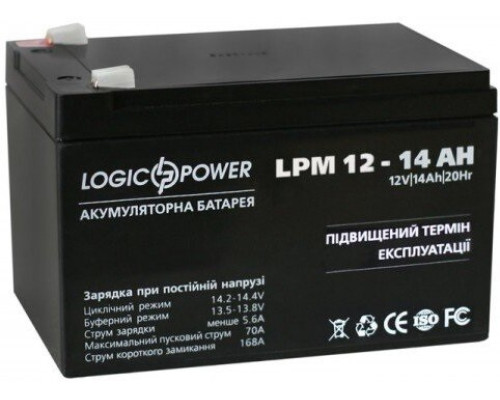 Акумулятор Logicpower AGM LPM 12 - 14 AH