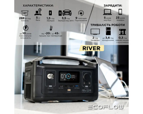 Зарядна станція EcoFlow River (288 Вт·год / 600 Вт)