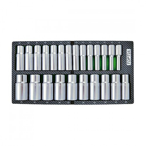 Набор головок длинных 1/2" 8-32мм 24ед. (в ложементе, тип A) TOPTUL GEA0241 Набор головок длинных 1/2" 8-32мм 24ед. (в ложементе, тип A) TOPTUL GEA0241