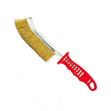 Щетка по металлу (стальная проволока с латунным покрытием, пластиковая ручка)  TOPTUL NBCB0326