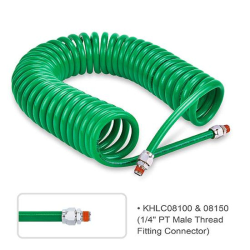 Шланг спиральный полиуретановый 8*12мм L=15м 1/4" внешняя резьбаTOPTUL KHLC08150 Шланг спиральный полиуретановый 8*12мм L=15м 1/4" внешняя резьбаTOPTUL KHLC08150