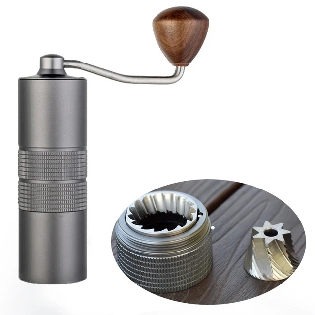 Кавомолка ручна JAFFEE coffee grinder Сірий металік