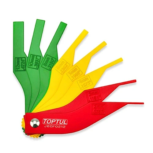 Набор щупов для измерения толщины колодок дисковых тормозов 8ед. (2-12 мм)  TOPTUL JEGF0212