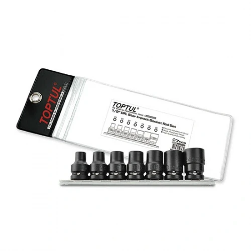 Набор головок ударных TORX 1/2" E10-E24 7ед. (звезда Давида)  TOPTUL GDAG0701